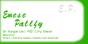 emese pallfy business card